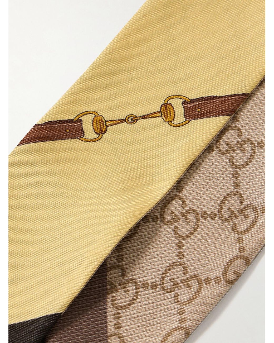 Gucci Natural Printed Silk-Jacquard Scarf