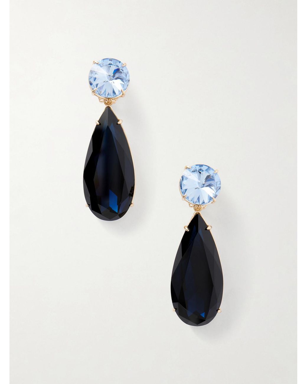 Carolina Herrera Blue Tone Crystal Earrings