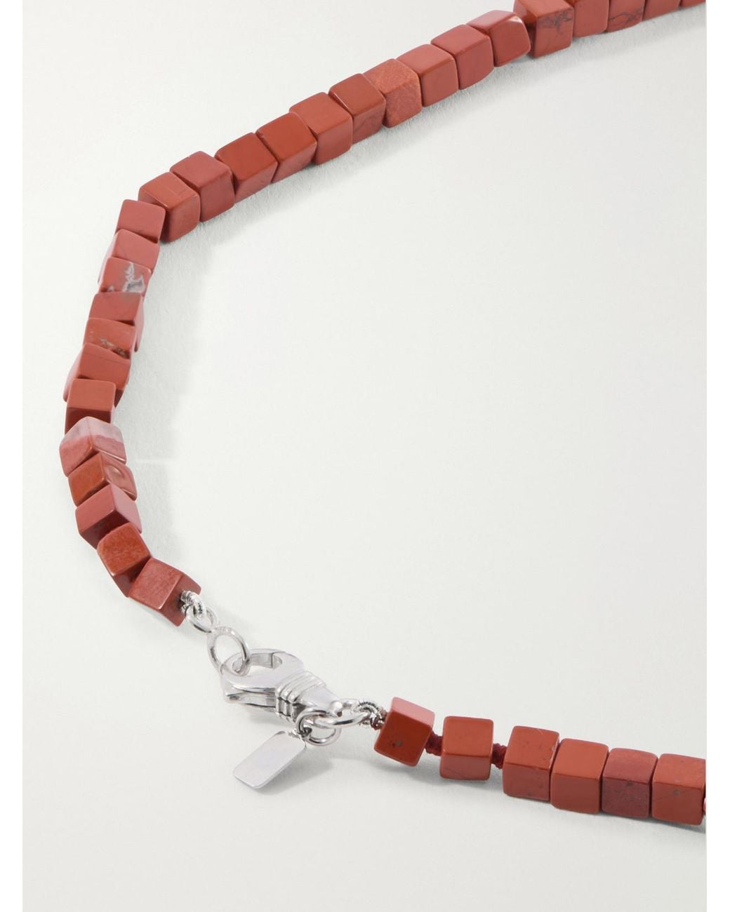 Le Sundial Red Ines Sterling, Jasper And Pearl Necklace