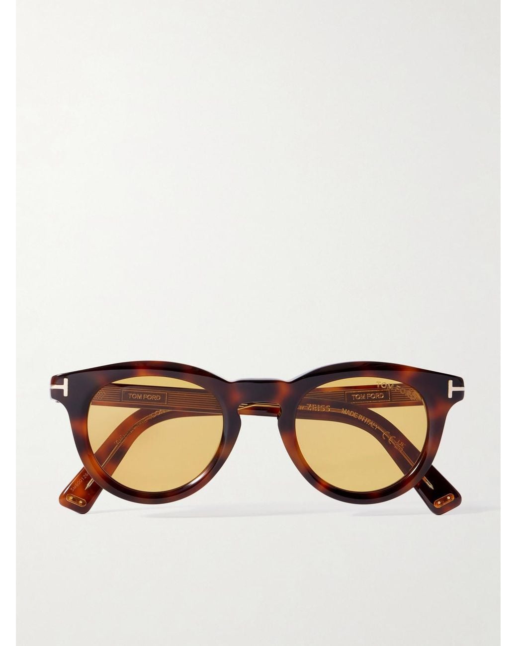 Tom Ford Natural Icon Round-Frame Acetate Sunglasses