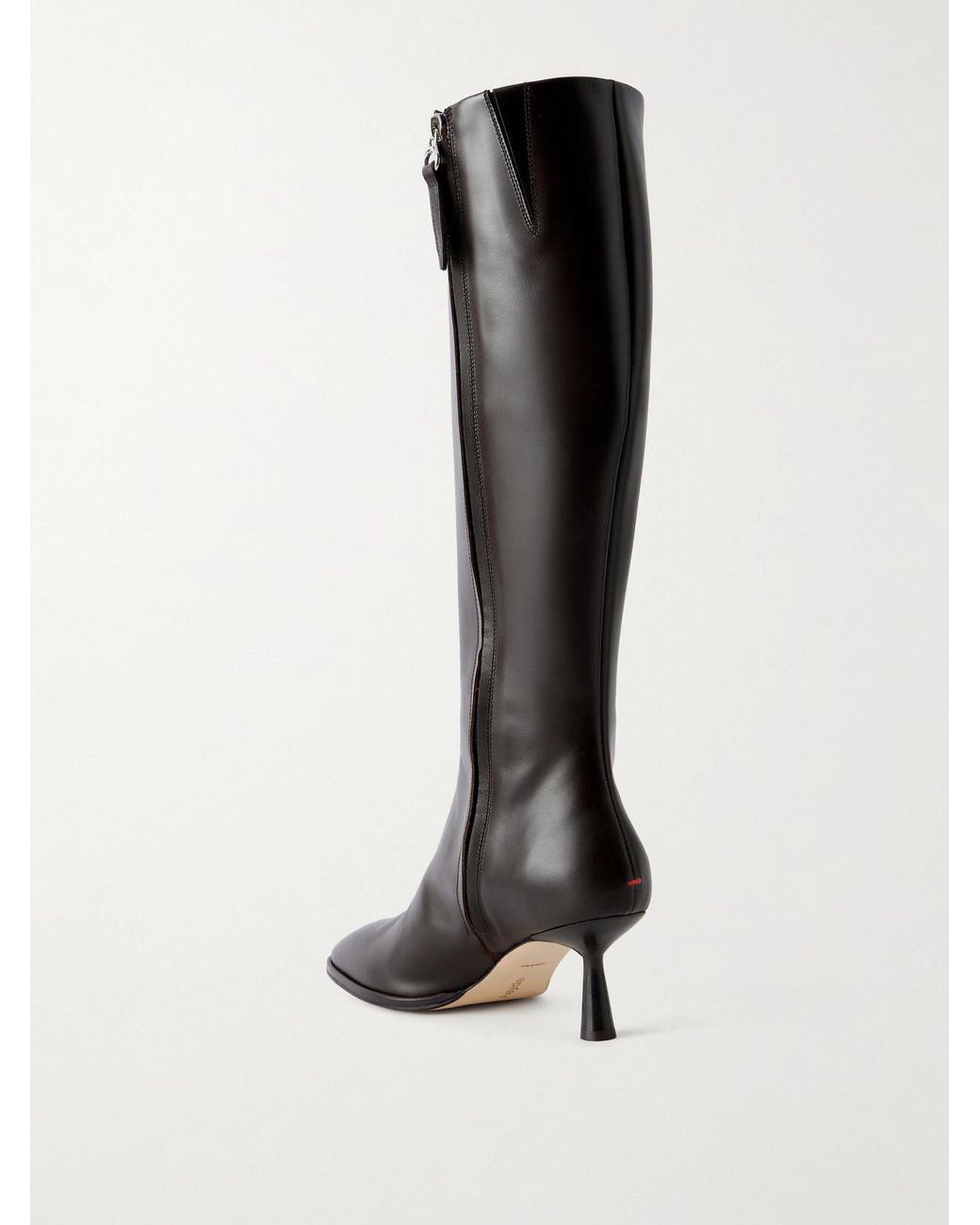 Aeyde Black Catherine 65 Leather Knee Boots