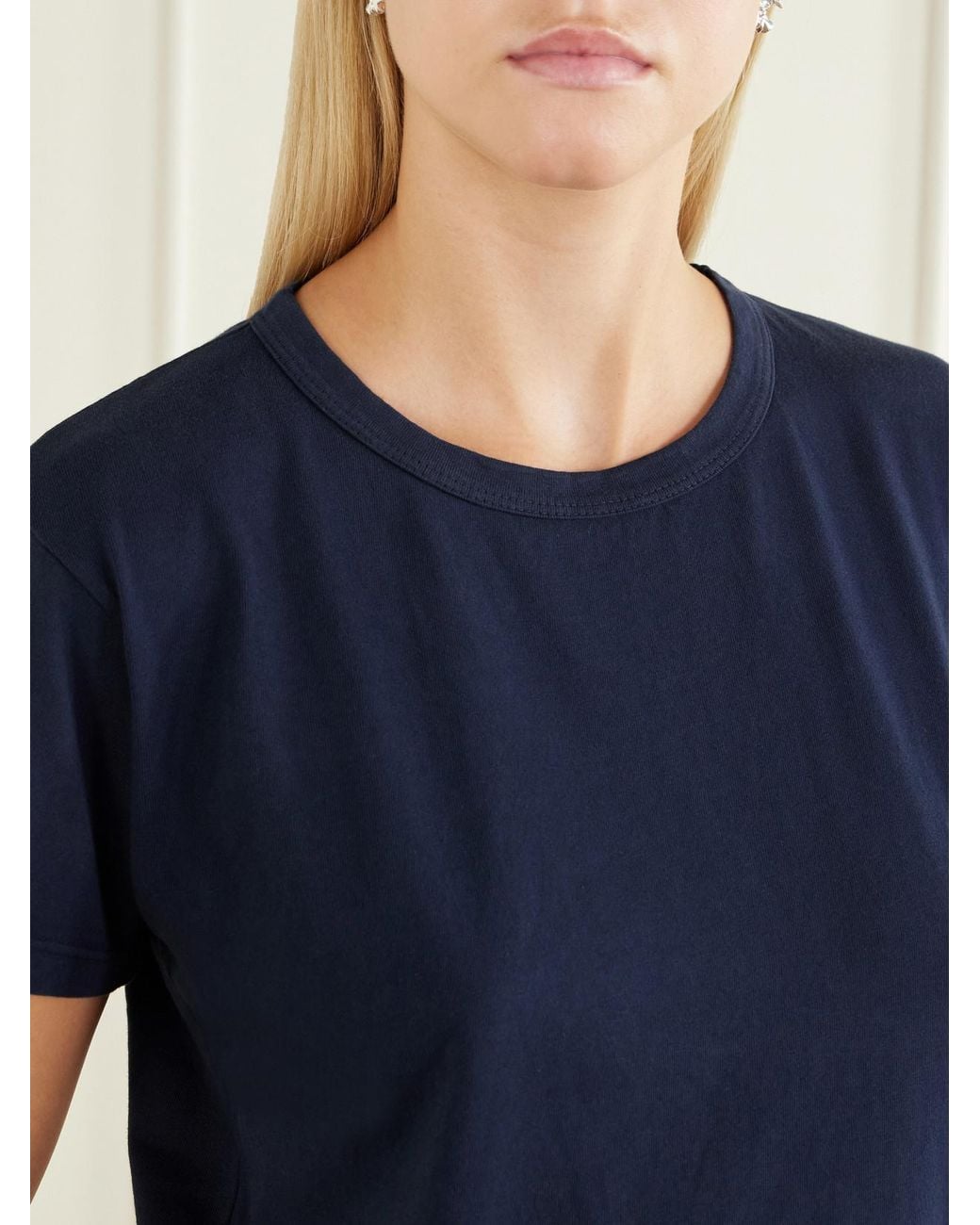 Leset Blue The Margo Cotton-Jersey T-Shirt