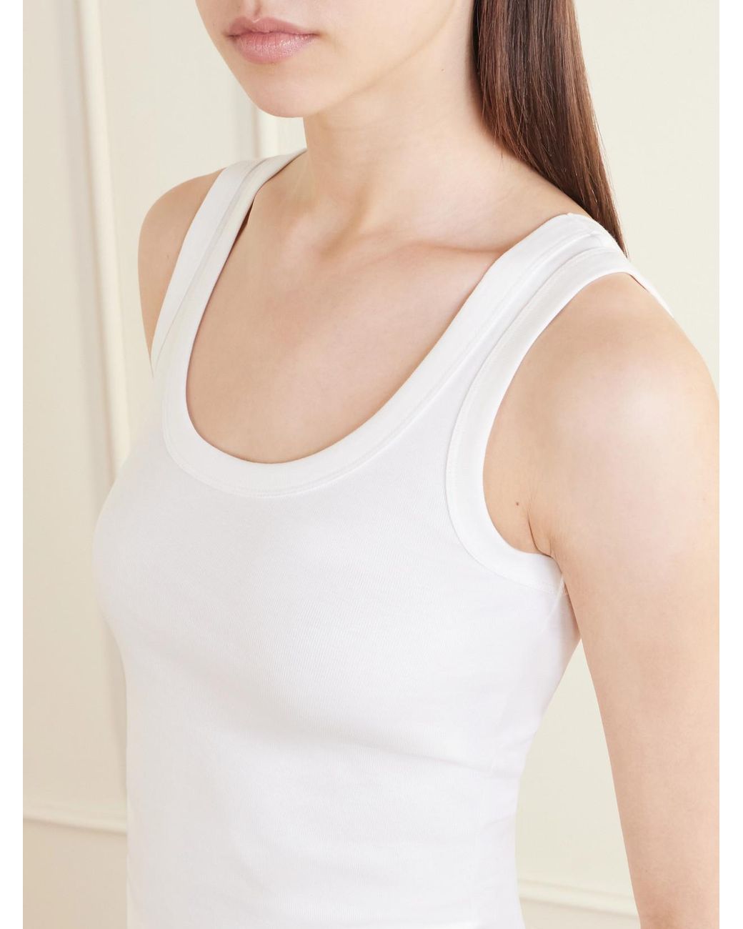 Flore Flore White Hillie Organic Cotton-Jersey Tank Top