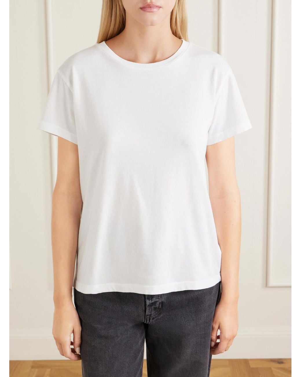 Agolde White Long Line Adine Organic Cotton-Jersey T-Shirt