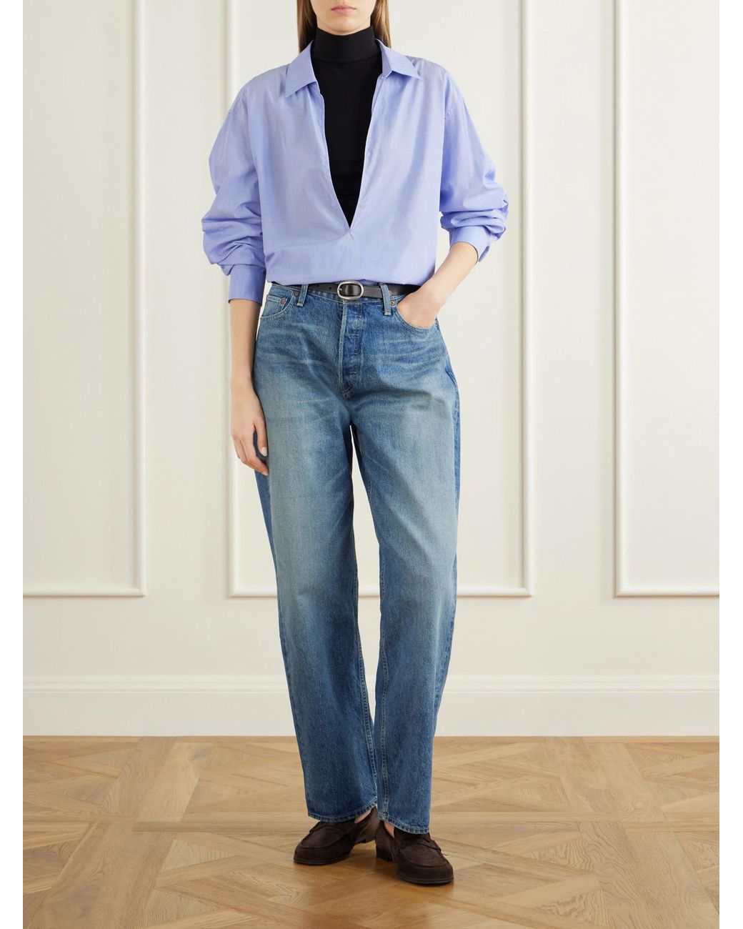 Ssstein Blue Skipper Cotton Shirt