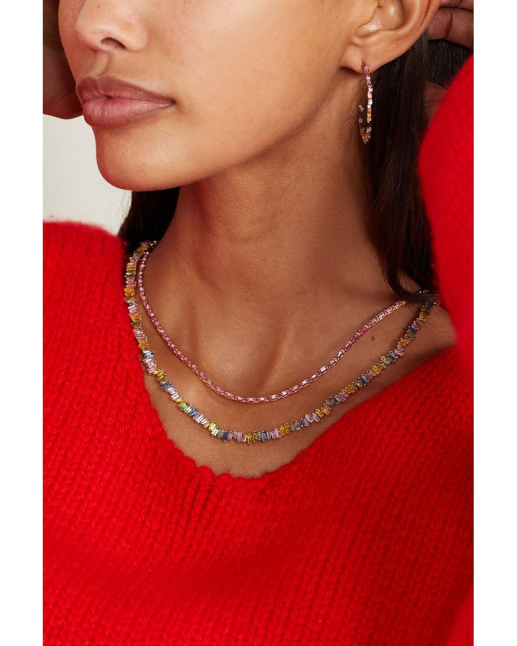 Suzanne Kalan Natural 18-Karat Sapphire Tennis Necklace