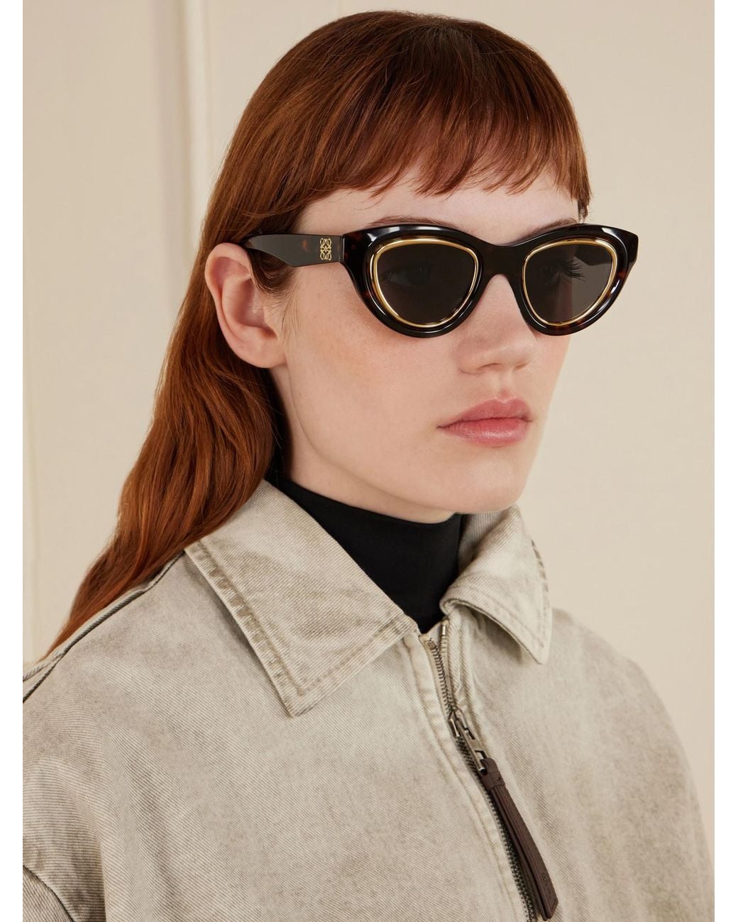 Loewe Multicolor Anagram Cat-Eye Acetate And-Tone Sunglasses