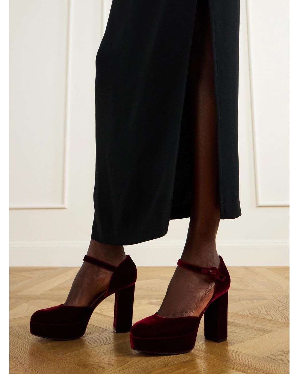 Gianvito Rossi Red 70 Velvet Pumps