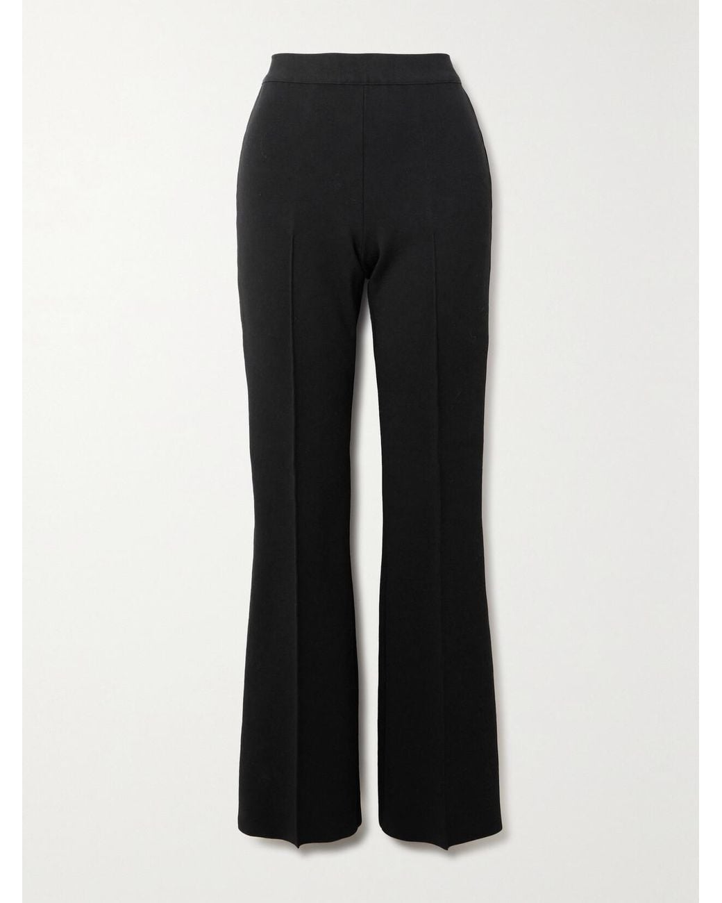 High Sport Black Long Kick Stretch-Cotton Flared Pants
