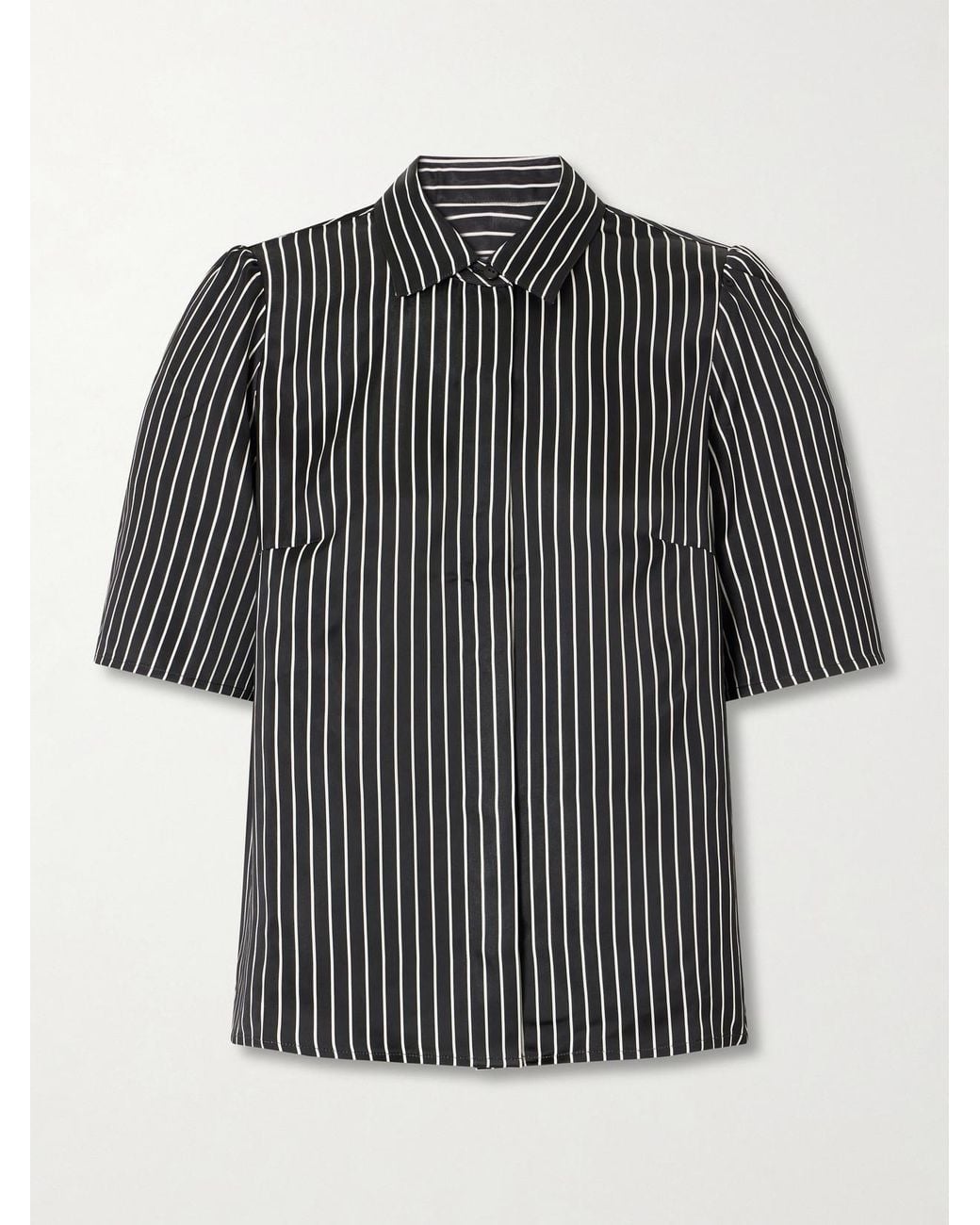 Maria McManus Gray Striped Habotai Blouse