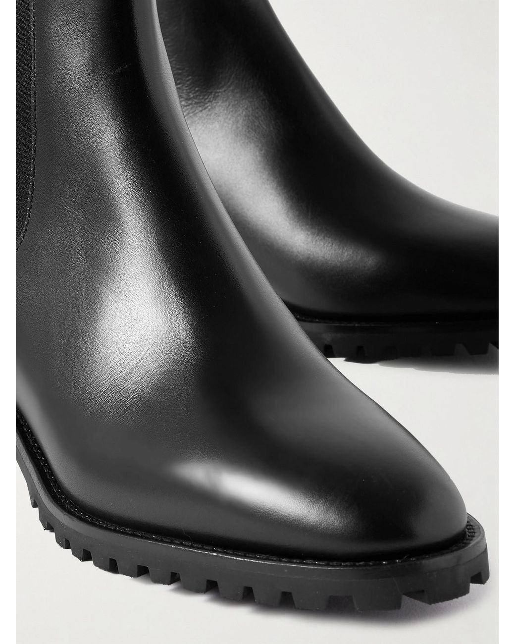 Manolo Blahnik Black Chelata 30 Leather Chelsea Boots