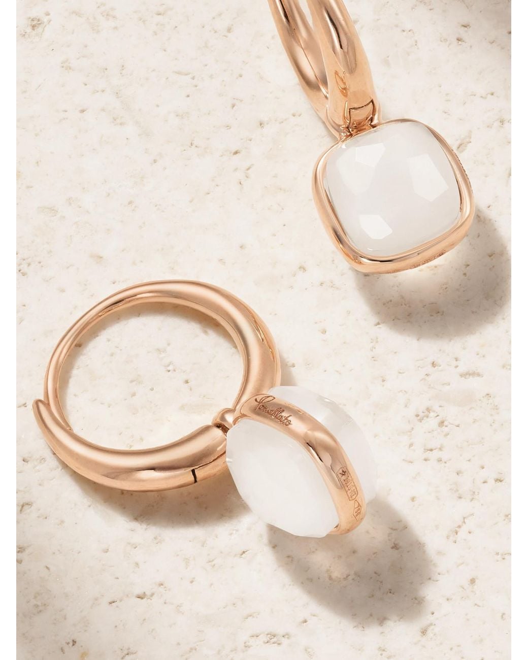 Pomellato Natural Nudo 18-Karat Rose Quartz Earrings
