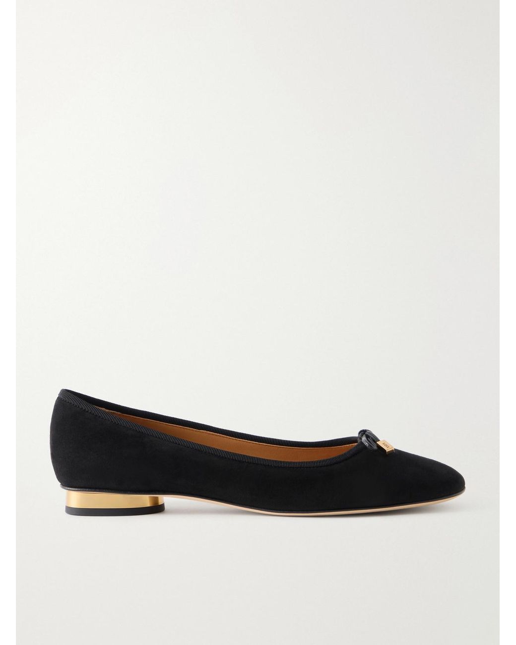 Tod's White Suede Ballerina Flats