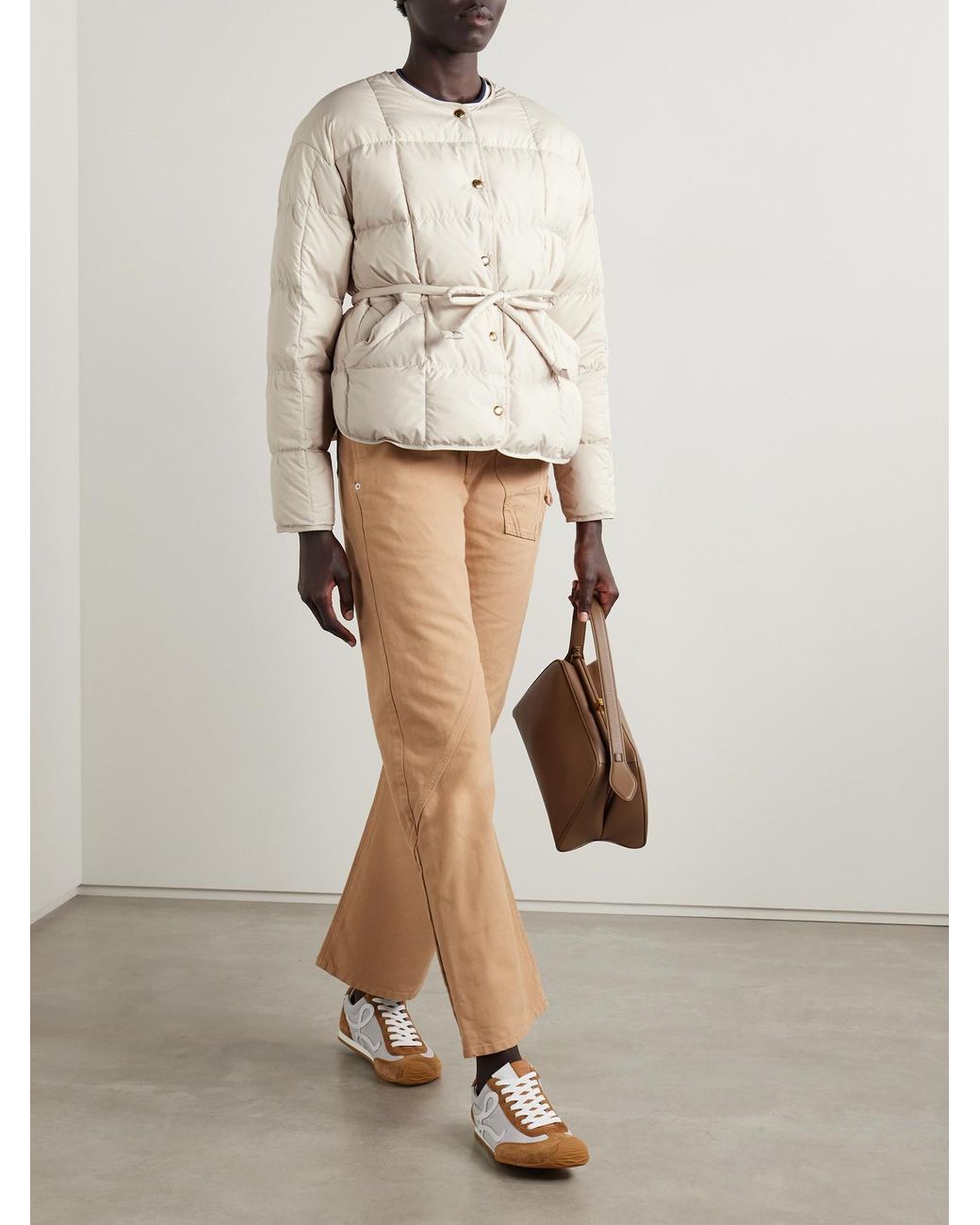 Moncler Natural Caramagne Quilted Shell Down Jacket