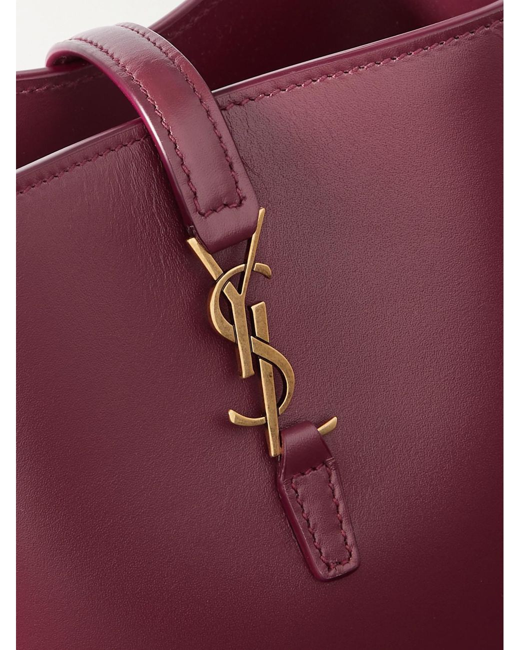 Saint Laurent Purple Le 37 Mini Leather Bucket Bag