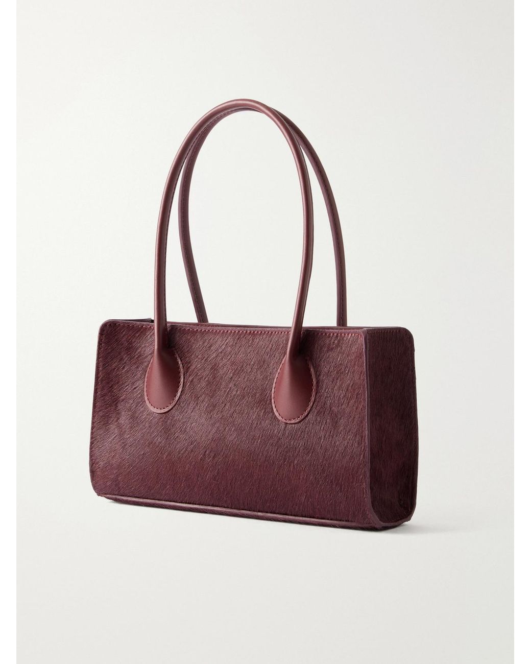 LIE STUDIO Red The Lou Calf-Hair Shoulder Bag
