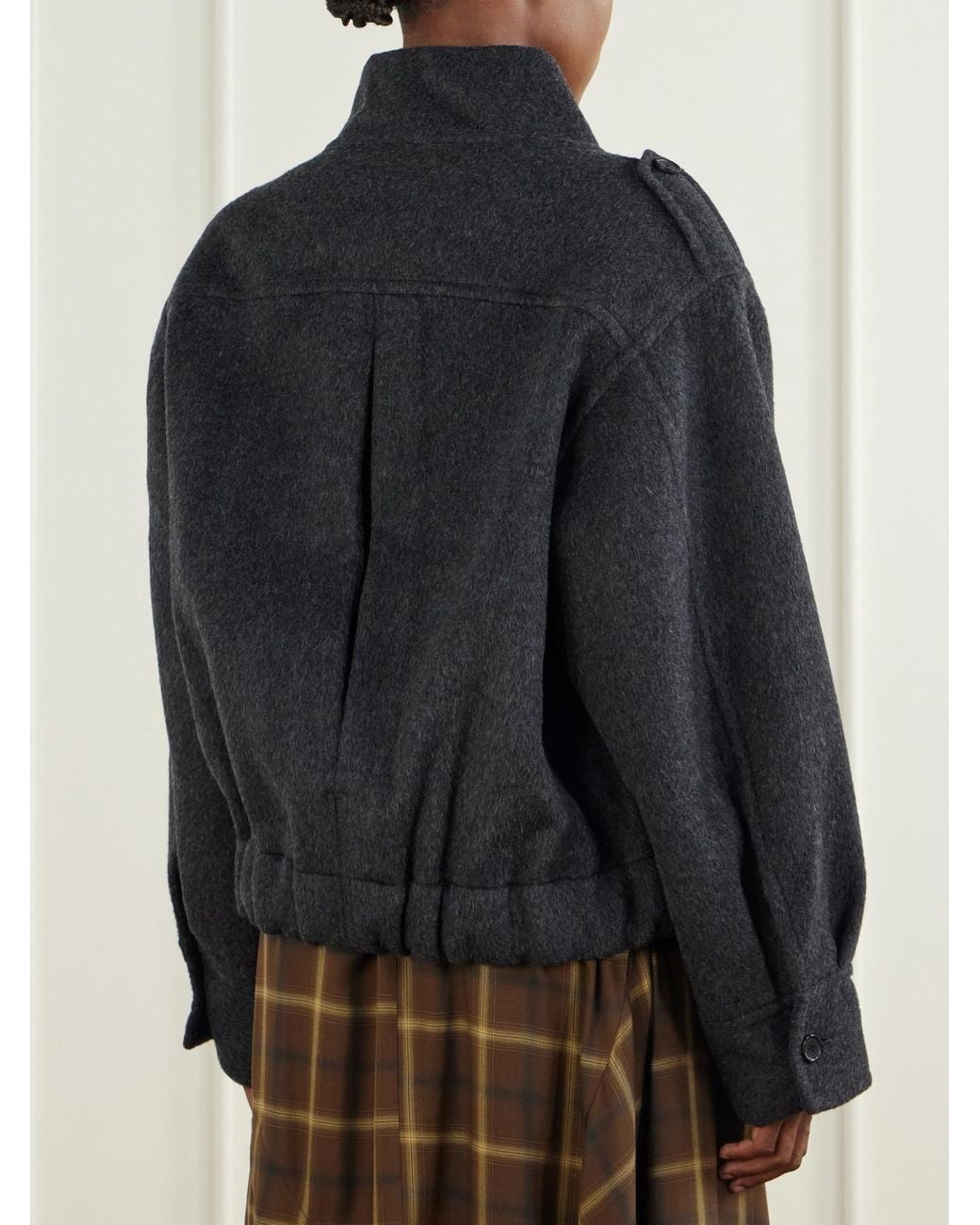 Sea Black Lona Wool Coat
