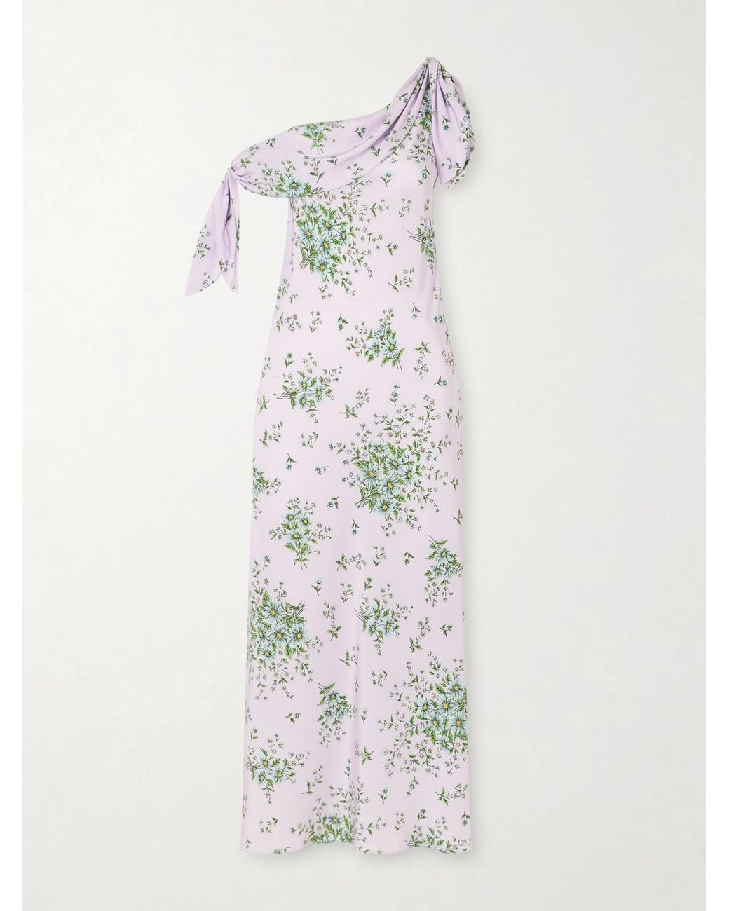 Rodarte White Floral-Print Silk-Crepe Midi Dress
