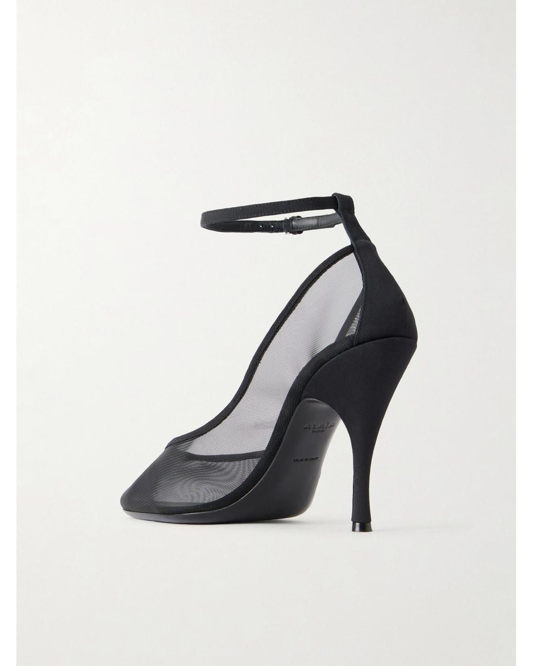 Alaïa White 100 Grosgrain-Trimmed Tulle Pumps