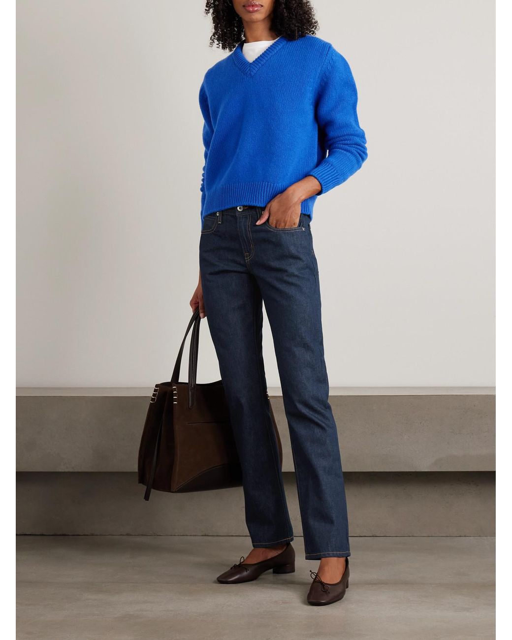 SLVRLAKE Denim Blue Isabel Low-Rise Slim-Fit Jeans