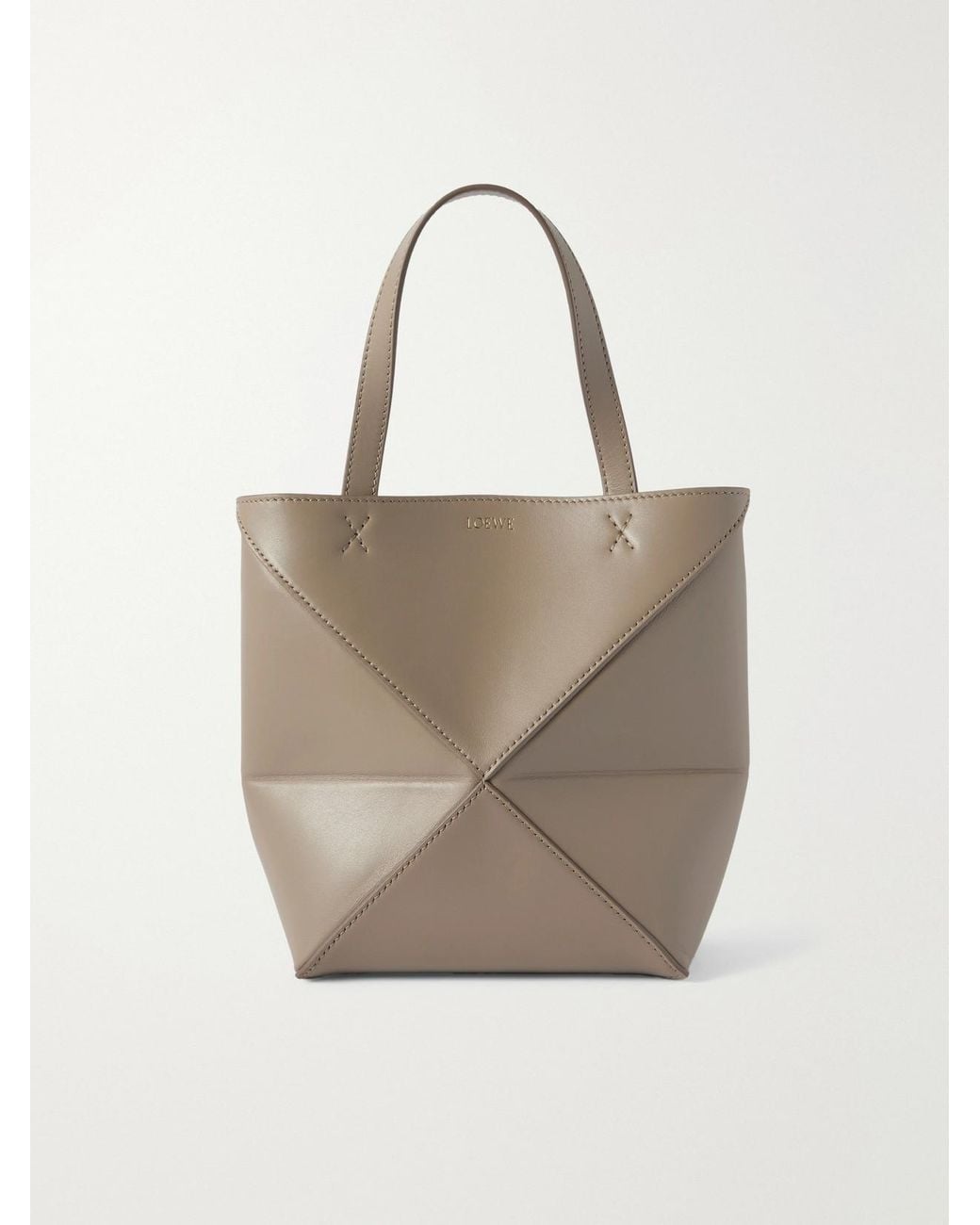 Loewe Natural Puzzle Fold Convertible Mini Leather Tote