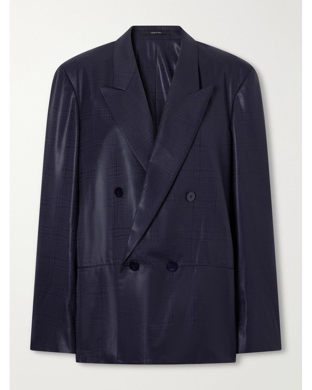 Gucci Blue Prince Of Wales Wool-Chintz Blazer