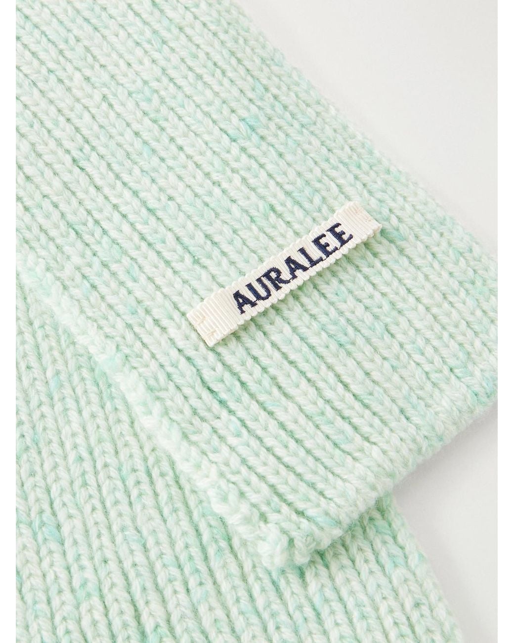 Auralee Green Cashmere Scarf