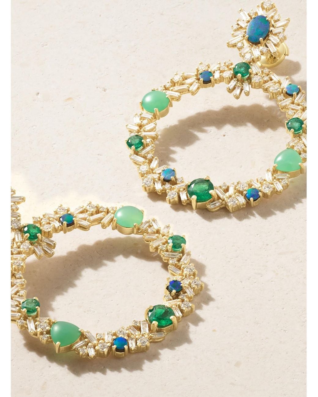 Suzanne Kalan Natural 18-Karat Multi-Stone Earrings