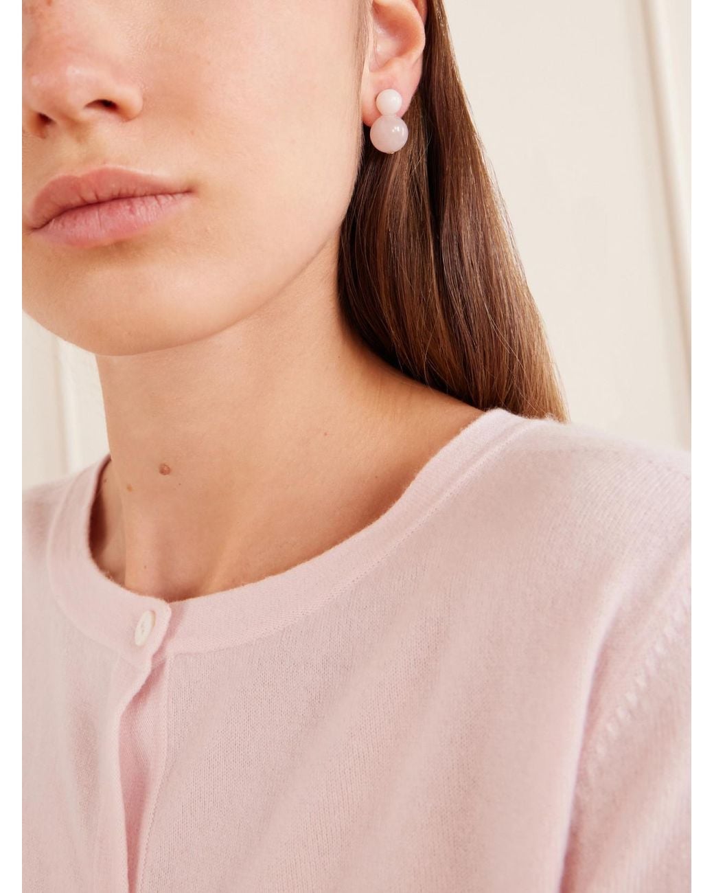 Jennifer Behr Natural Cara Rose Quartz Earrings
