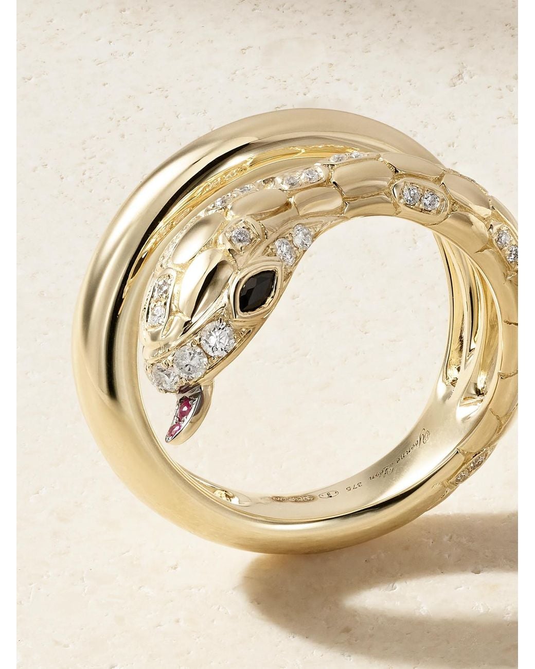 Yvonne Léon Natural Python 9-Karat Multi-Stone Ring