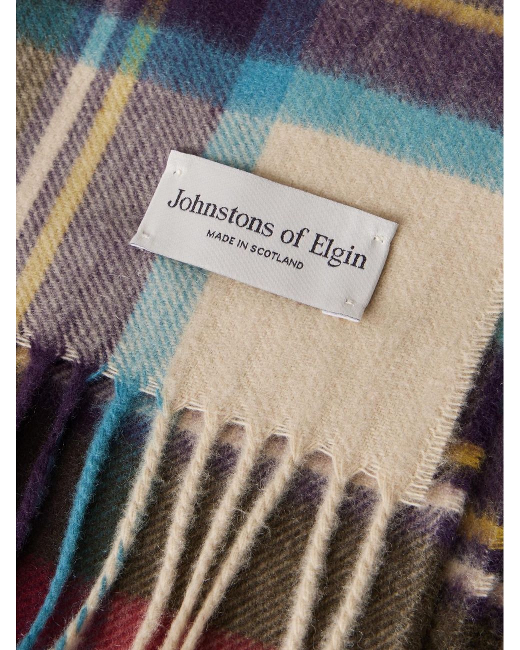 Johnstons Red Tartan Stole Checked Cashmere Scarf