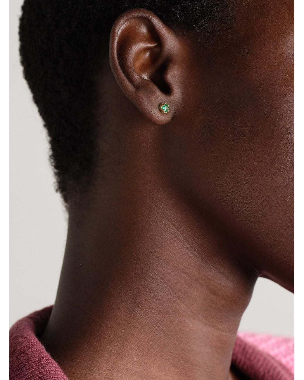 Jennifer Meyer Metallic Small Illusion 18-Karat Emerald Earrings