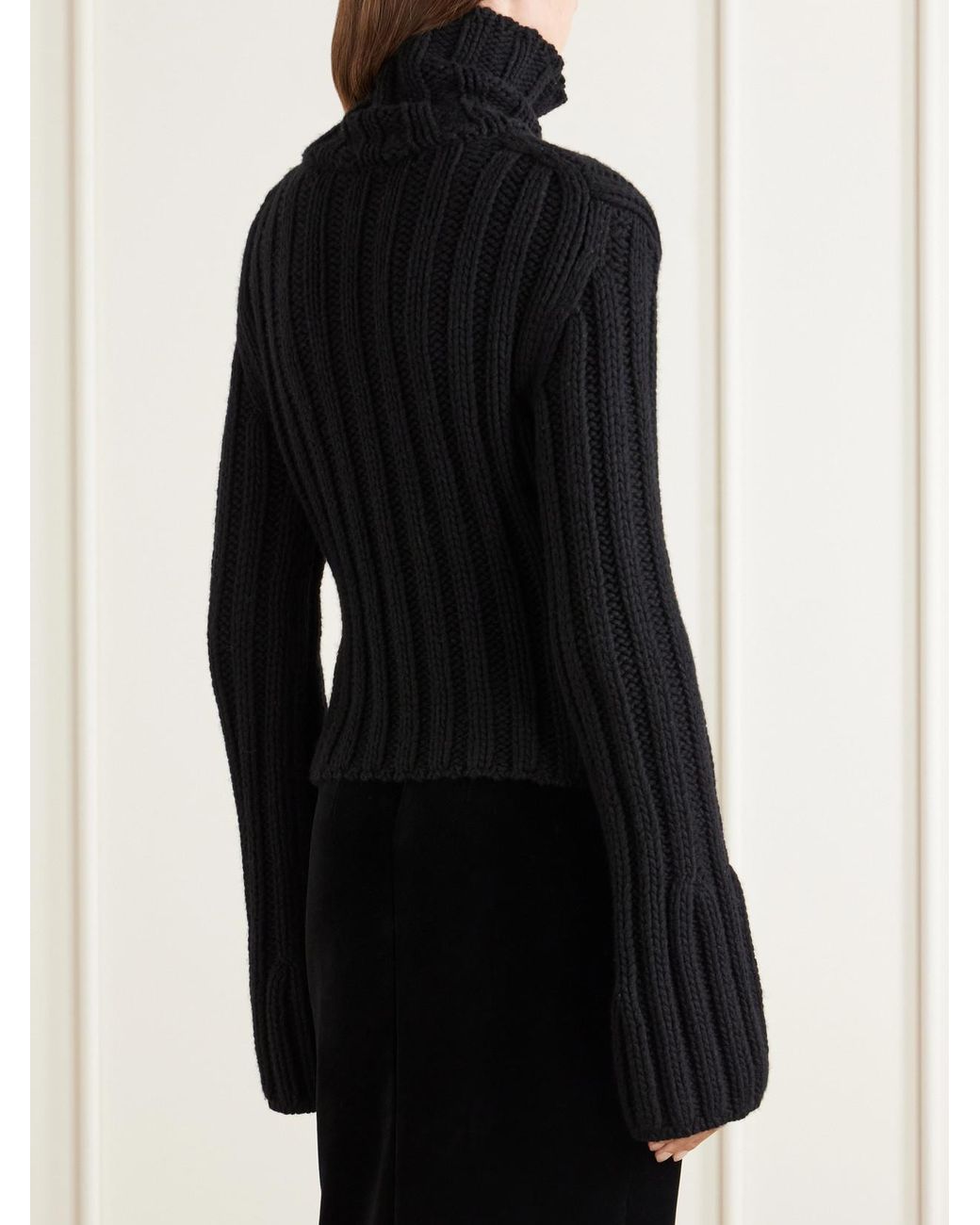 Khaite Black Kelly Ribbed Cashmere Sweater