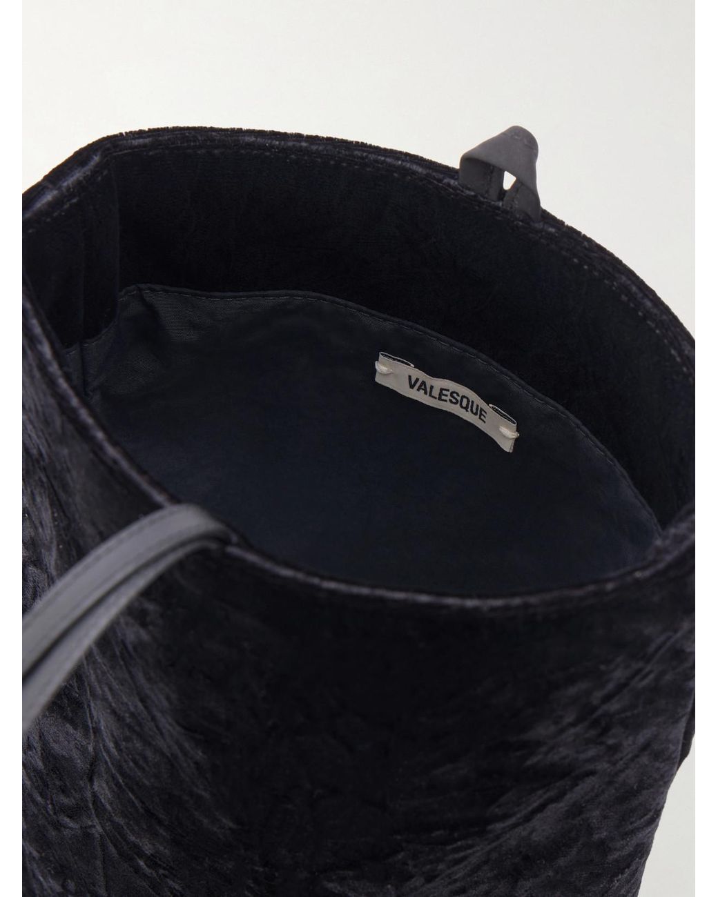 Valesque White Bundle Leather-Trimmed Velvet Clutch