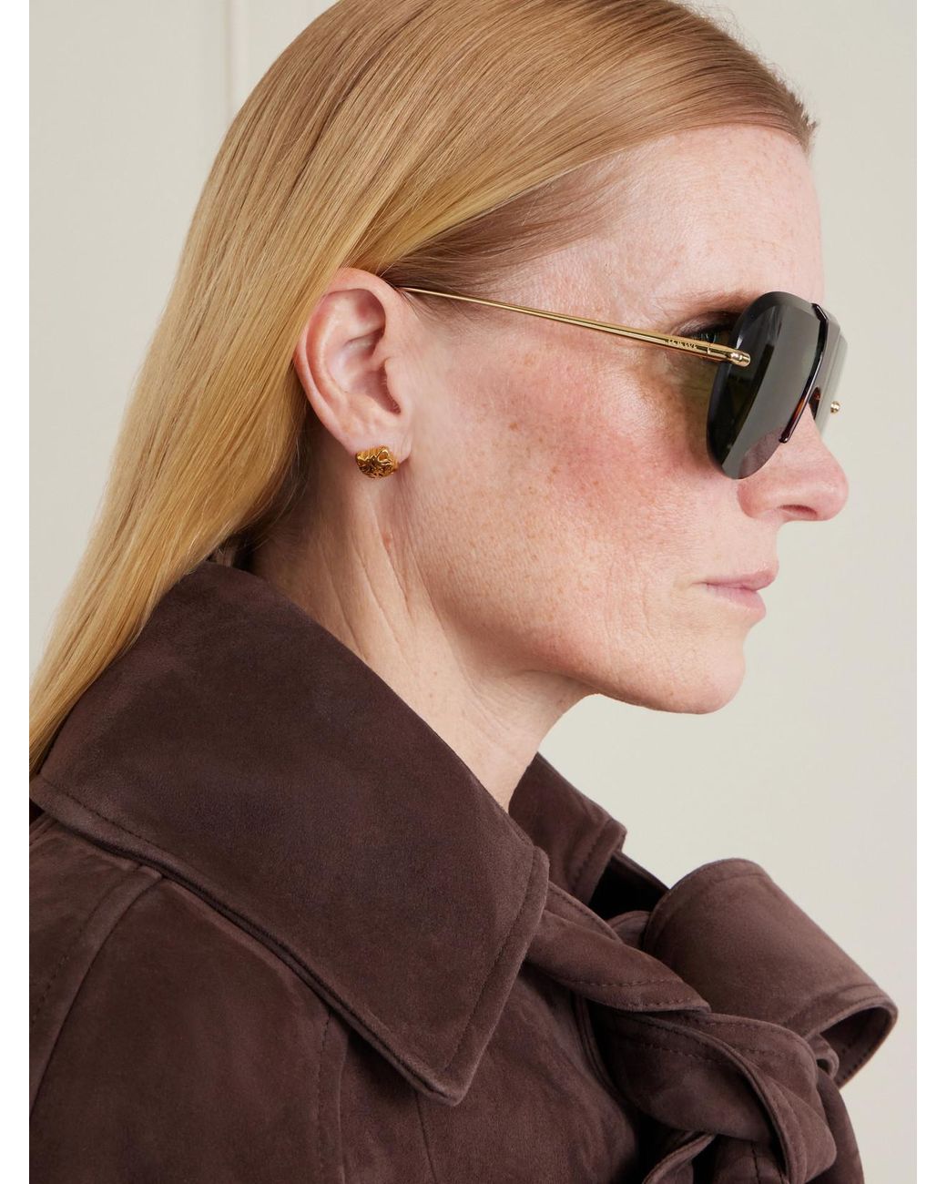 Loewe Green Aviator-Style-Tone And Acetate Sunglasses