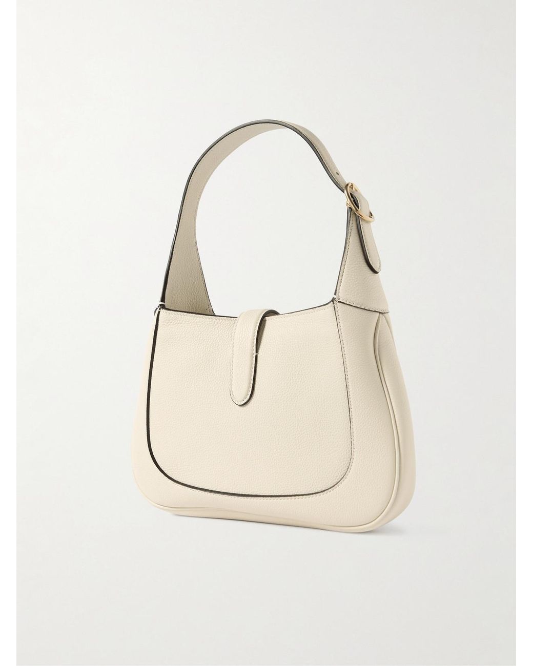 Gucci Natural Jackie 1961 Small Textured-Leather Shoulder Bag