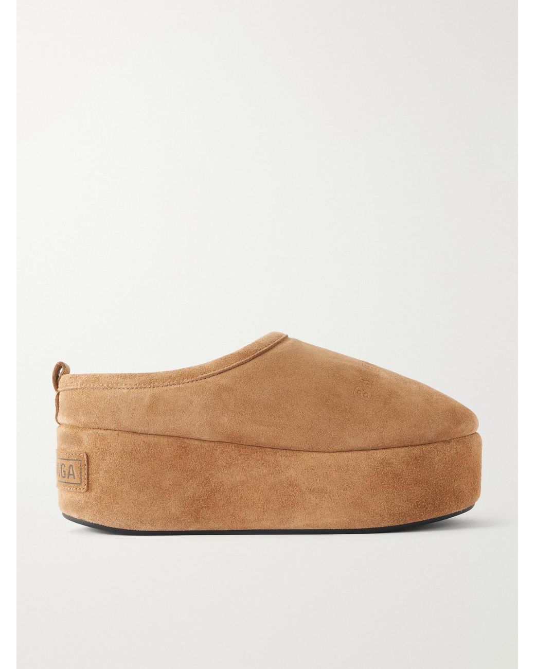 Balenciaga Natural Alaska Platform Suede Mules