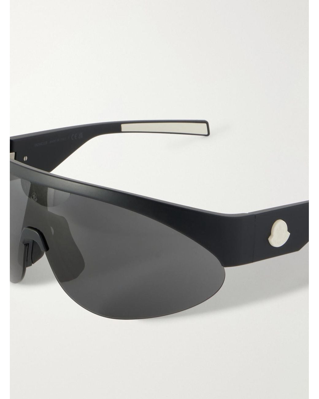 Moncle Frame Moncler Round-Frame Rubber Sunglasses in Gray | Lyst