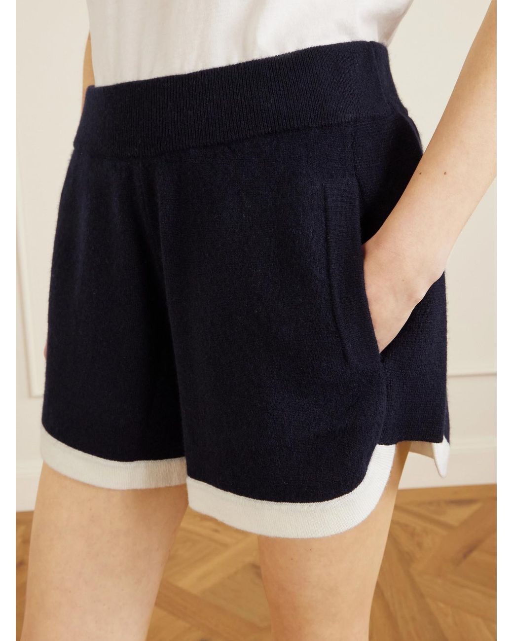 Allude Blue Cashmere Shorts