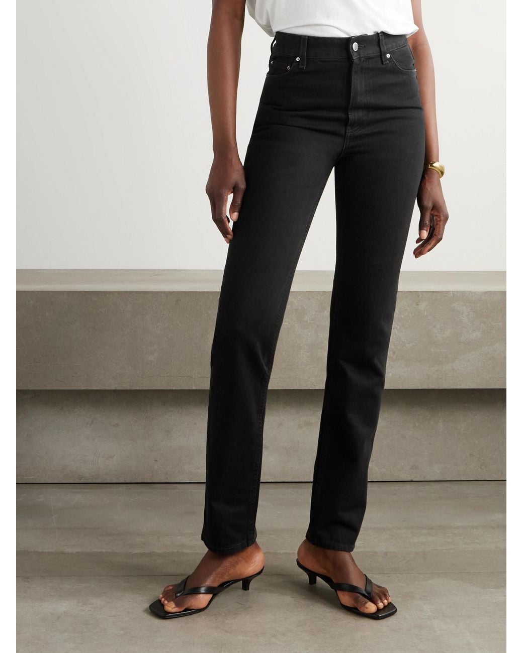 Totême  Black Garderob Mid-Rise Slim-Fit Jeans