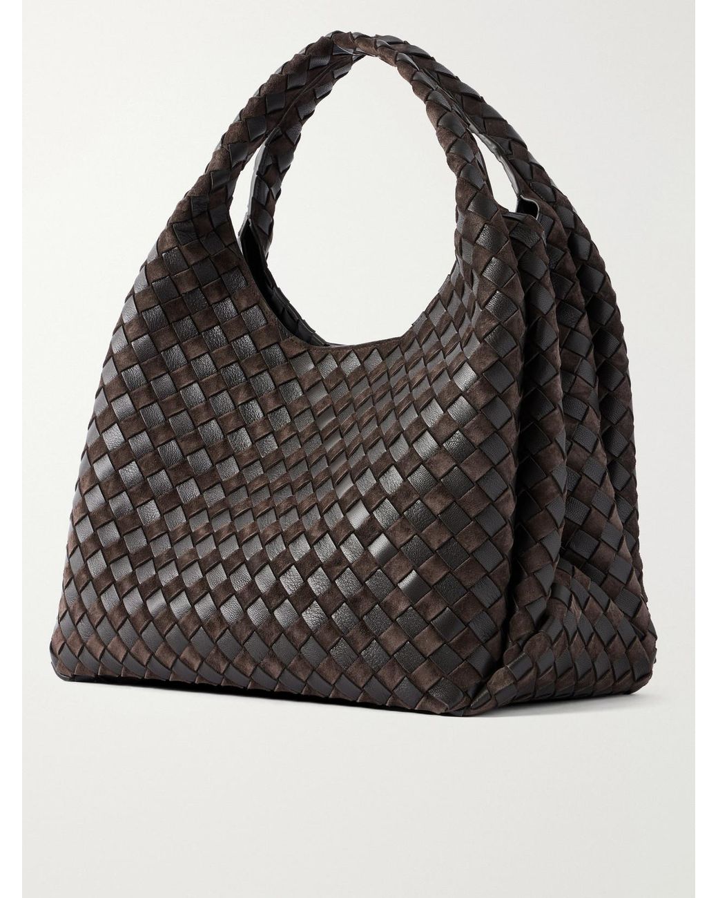 Bottega Veneta Black Bell Large Intrecciato Leather Shoulder Bag