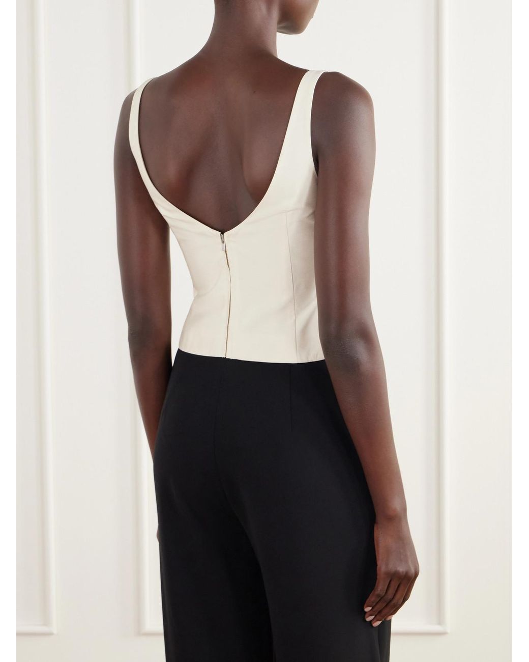 St. Agni Natural Draped Tussah Silk-Blend Bustier Top