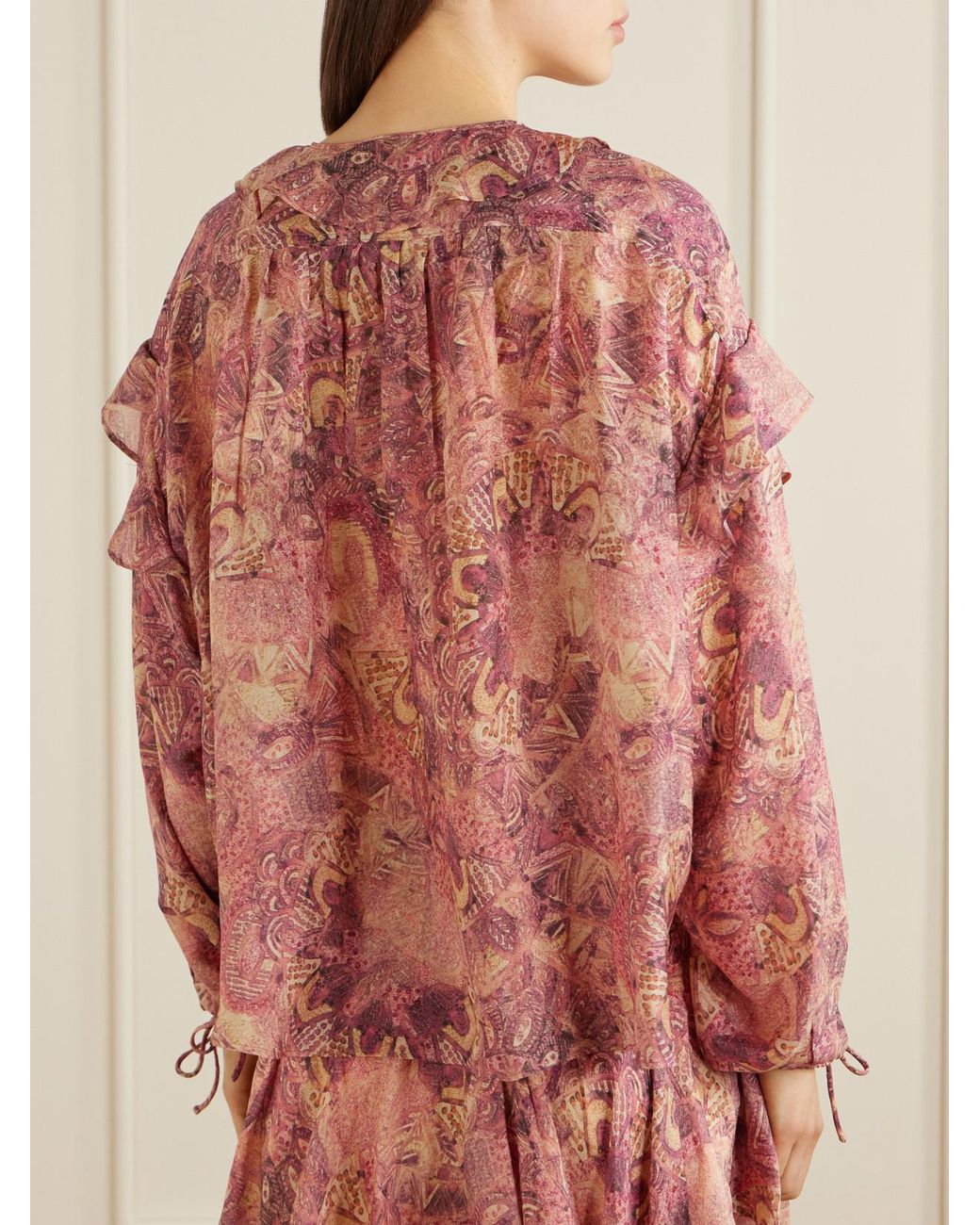 Isabel Marant Pink Charis Silk-Chiffon Blouse