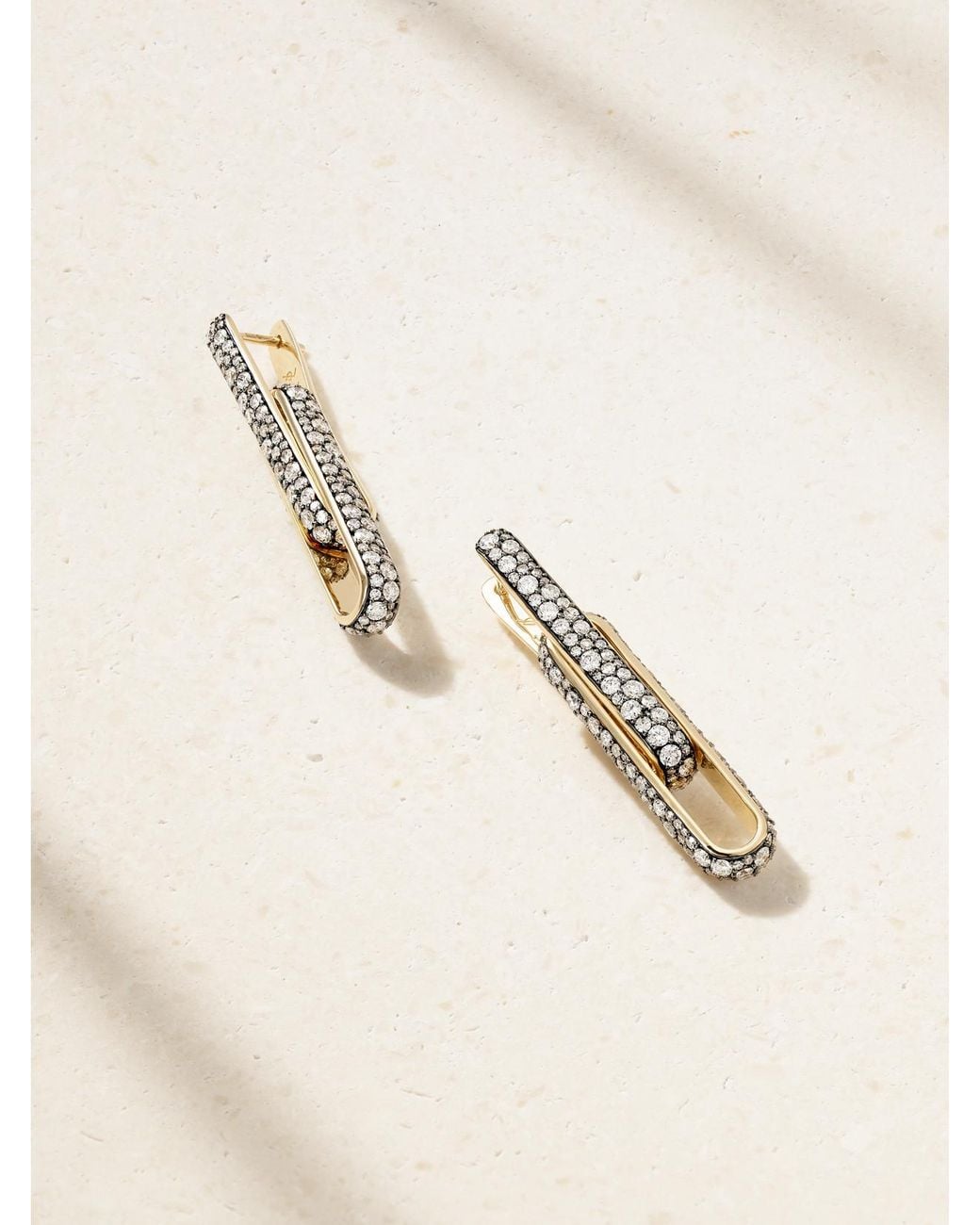 Lucy Delius Natural Stirrup 14-Karat Diamond Earrings