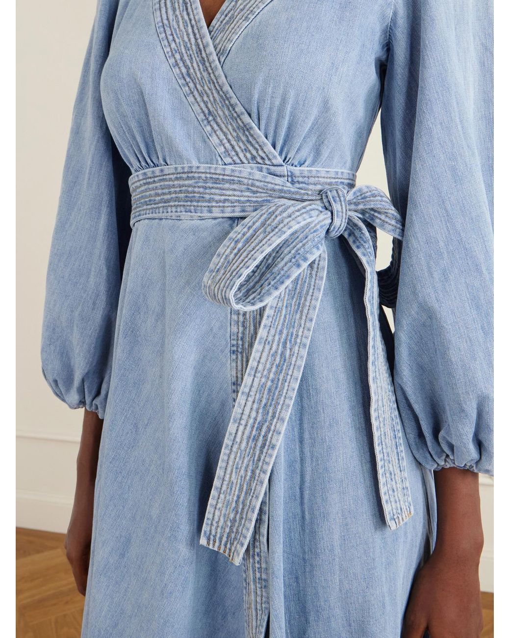 Zimmermann Blue Indra Denim Midi Dress