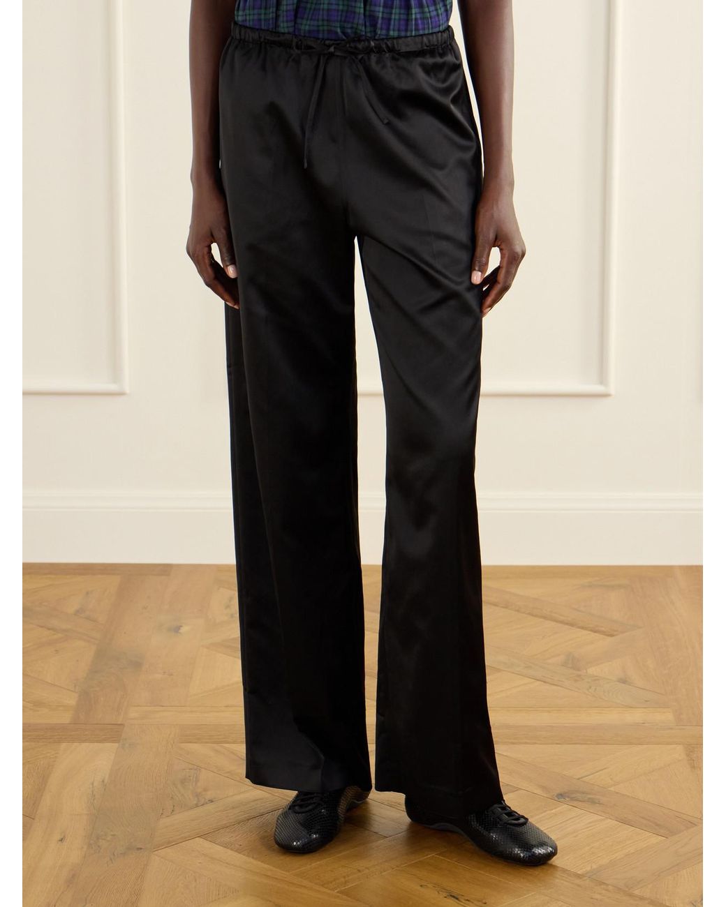 Dries Van Noten Blue Puvis Wide-Leg Satin Pants