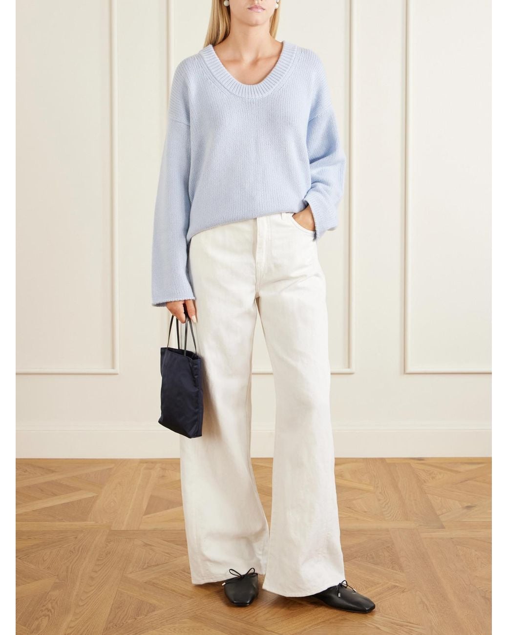 Loulou de Saison Blue Derry Cashmere Sweater
