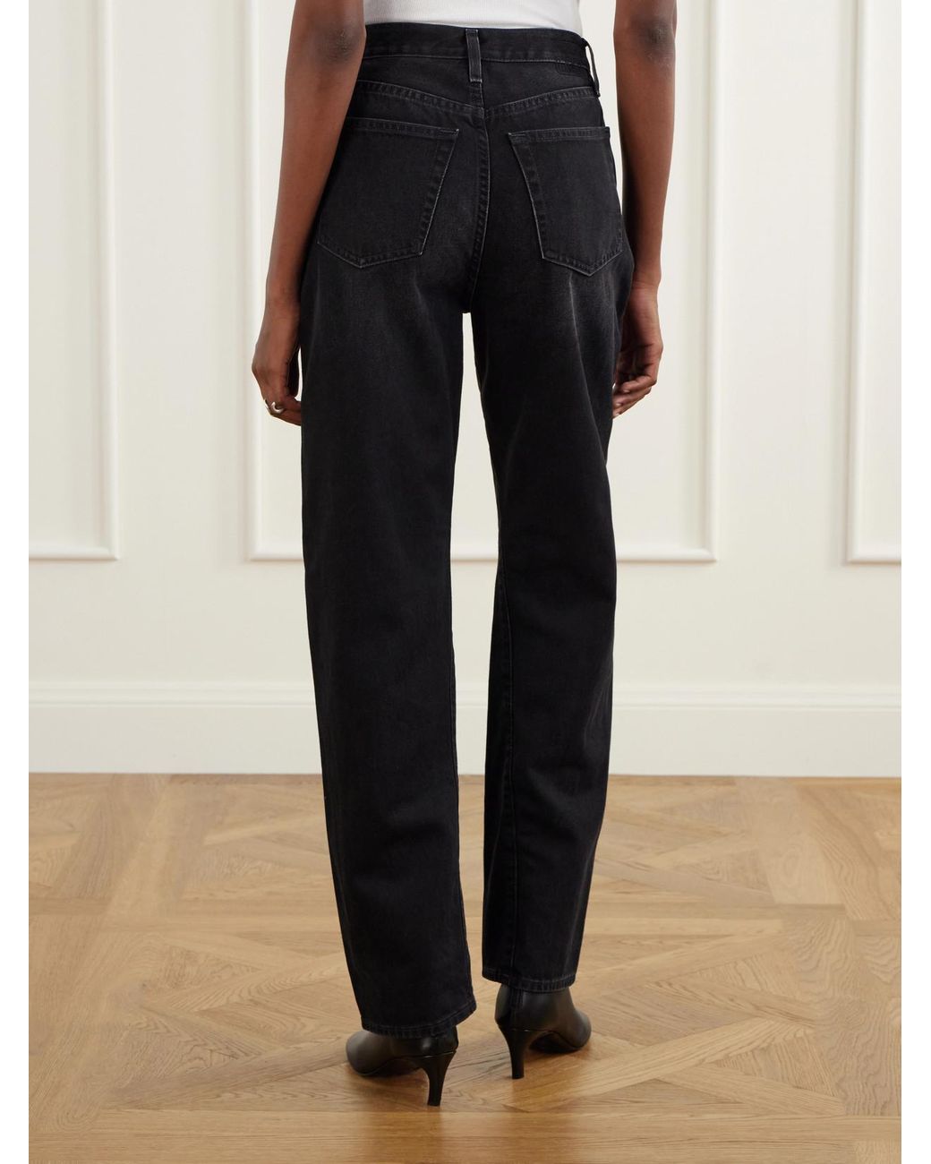 Totême  Blue Twisted Seam Mid-Rise Straight-Leg Jeans