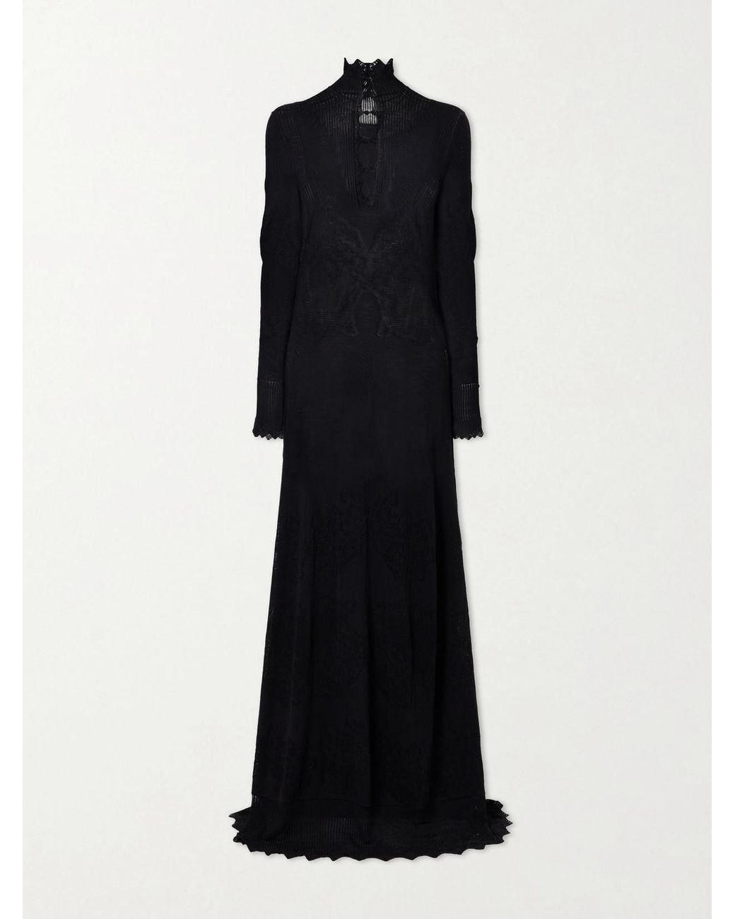 Gabriela Hearst Black Solace Ribbed-Knit Virgin Wool Maxi Dress