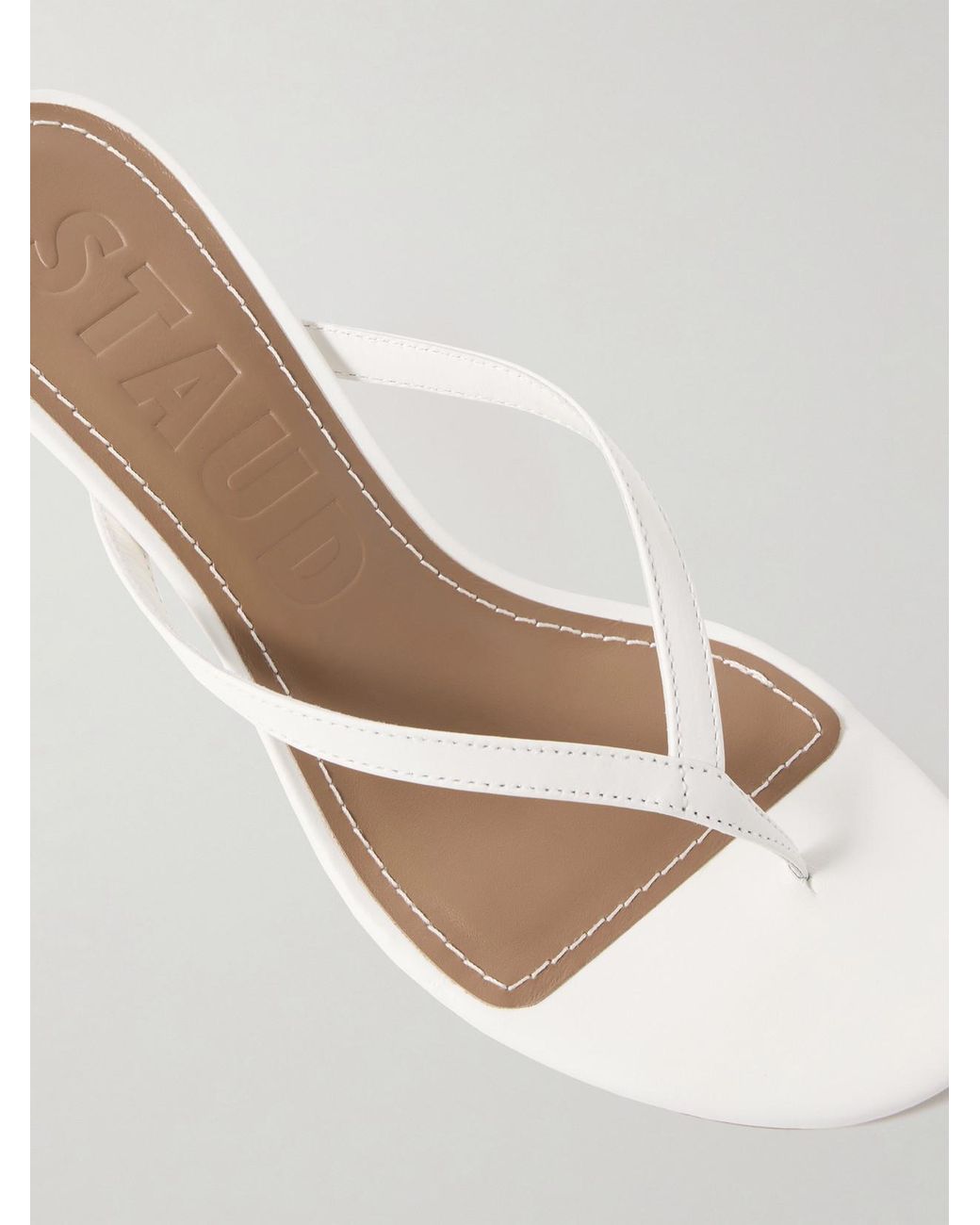 Staud Natural Freja Leather Sandals